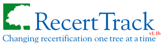 Logo for  with Recerttrack: Changing recertification one tree at a time.